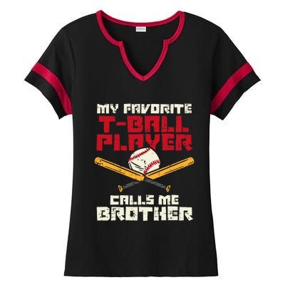 Favorite Tball Player Brother Baseball Family Ladies Halftime Notch Neck Tee