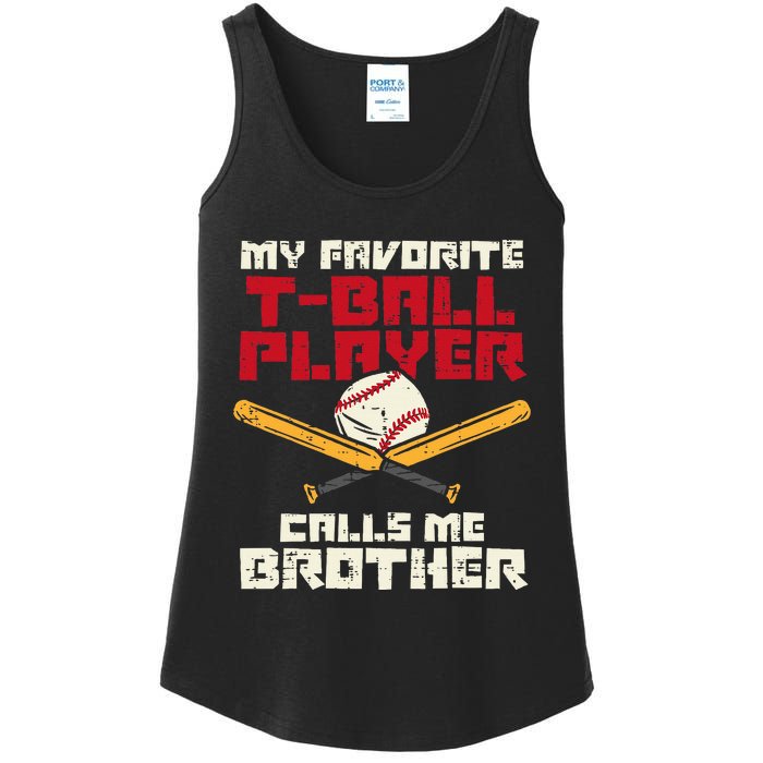 Favorite Tball Player Brother Baseball Family Ladies Essential Tank