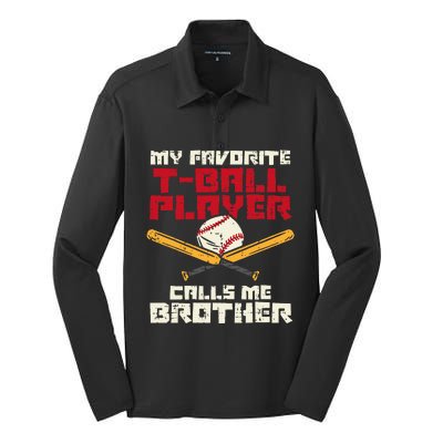 Favorite Tball Player Brother Baseball Family Silk Touch Performance Long Sleeve Polo