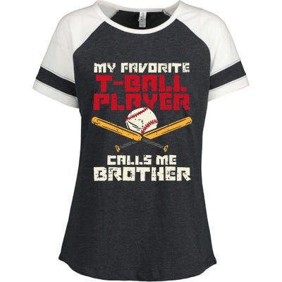 Favorite Tball Player Brother Baseball Family Enza Ladies Jersey Colorblock Tee