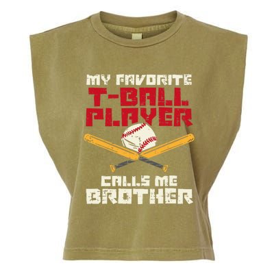 Favorite Tball Player Brother Baseball Family Garment-Dyed Women's Muscle Tee