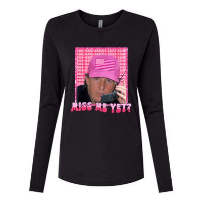 Funny Trump Pink Miss Me Yet Trump 2024 President 2024 Womens Cotton Relaxed Long Sleeve T-Shirt