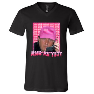 Funny Trump Pink Miss Me Yet Trump 2024 President 2024 V-Neck T-Shirt