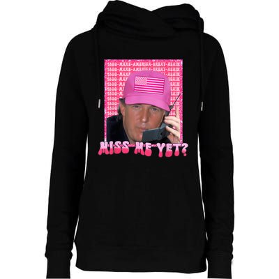 Funny Trump Pink Miss Me Yet Trump 2024 President 2024 Womens Funnel Neck Pullover Hood