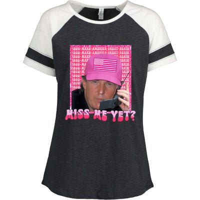 Funny Trump Pink Miss Me Yet Trump 2024 President 2024 Enza Ladies Jersey Colorblock Tee