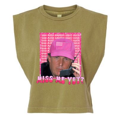 Funny Trump Pink Miss Me Yet Trump 2024 President 2024 Garment-Dyed Women's Muscle Tee