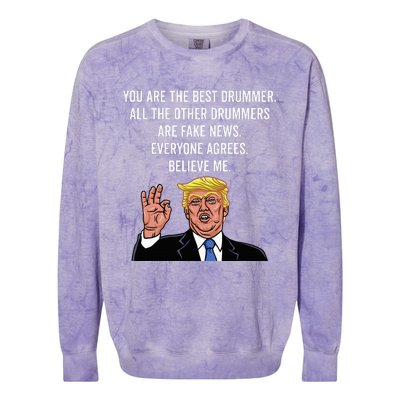 Funny Trump Percussion Drummer Colorblast Crewneck Sweatshirt