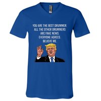 Funny Trump Percussion Drummer V-Neck T-Shirt