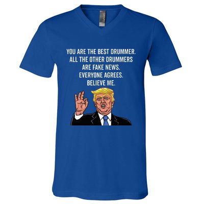 Funny Trump Percussion Drummer V-Neck T-Shirt