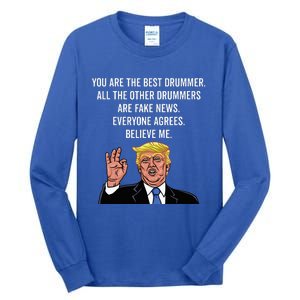 Funny Trump Percussion Drummer Tall Long Sleeve T-Shirt