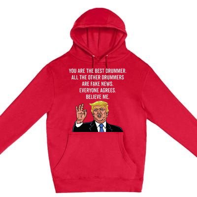 Funny Trump Percussion Drummer Premium Pullover Hoodie