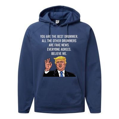 Funny Trump Percussion Drummer Performance Fleece Hoodie