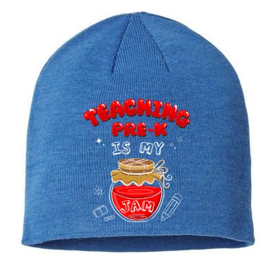 Funny Teacher Preschool Teaching PreK Is My Jam Shir Gift Sustainable Beanie
