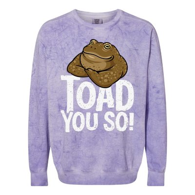 Funny Toad Pun Cute Toad Toad Art Toad You So Frog Toad Colorblast Crewneck Sweatshirt