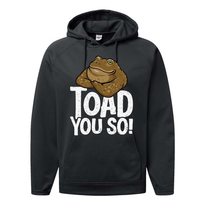 Funny Toad Pun Cute Toad Toad Art Toad You So Frog Toad Performance Fleece Hoodie