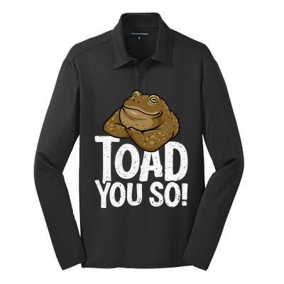 Funny Toad Pun Cute Toad Toad Art Toad You So Frog Toad Silk Touch Performance Long Sleeve Polo