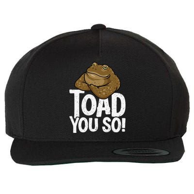 Funny Toad Pun Cute Toad Toad Art Toad You So Frog Toad Wool Snapback Cap