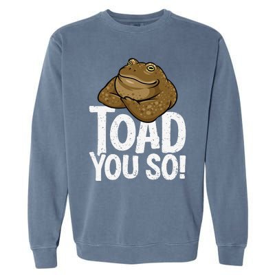 Funny Toad Pun Cute Toad Toad Art Toad You So Frog Toad Garment-Dyed Sweatshirt