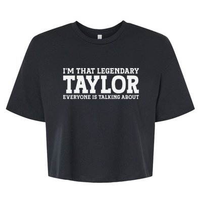 Funny Taylor Personalized Name Design Bella+Canvas Jersey Crop Tee