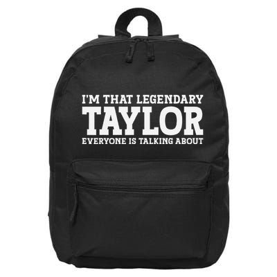 Funny Taylor Personalized Name Design 16 in Basic Backpack