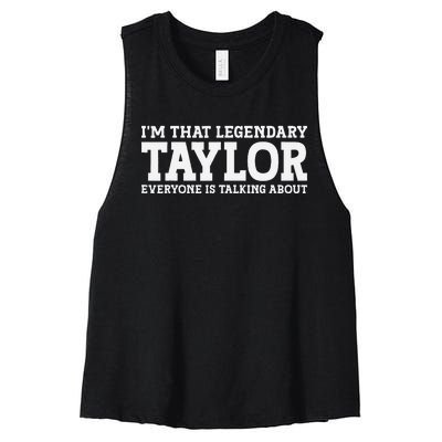 Funny Taylor Personalized Name Design Women's Racerback Cropped Tank