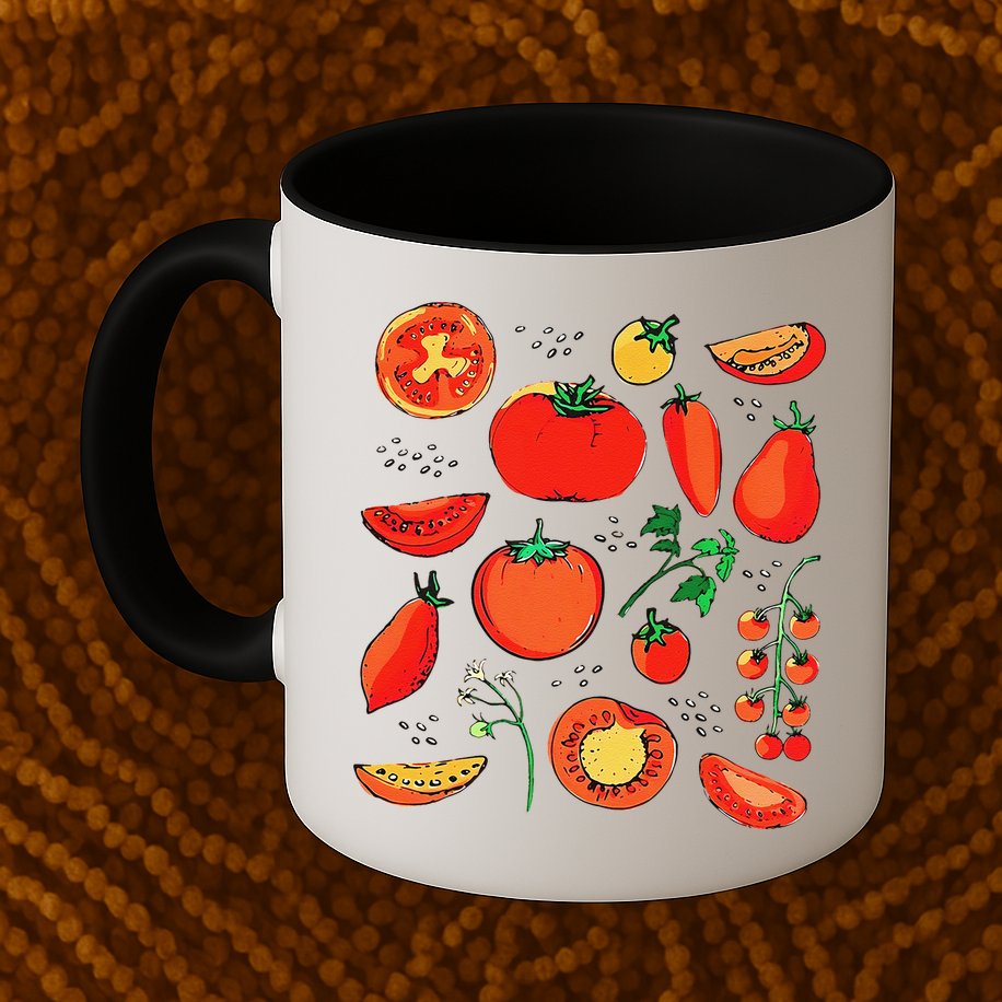 Funny Tomato Pun Hand Draw Tomatoes Watercolor Summer Foodie Mug