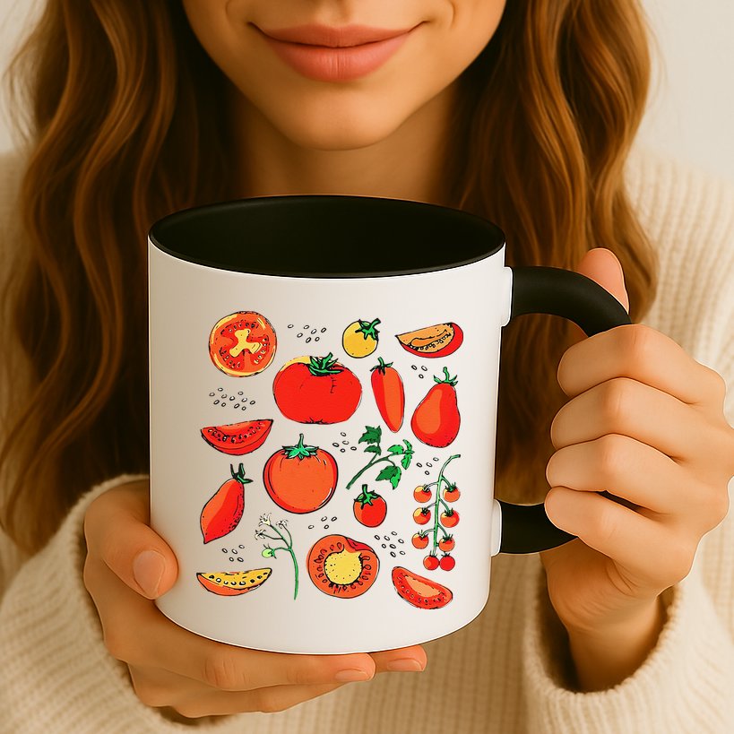 Funny Tomato Pun Hand Draw Tomatoes Watercolor Summer Foodie Mug