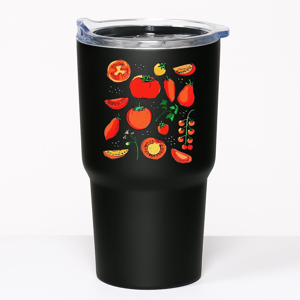 Funny Tomato Pun Hand Draw Tomatoes Watercolor Summer Foodie Tumbler