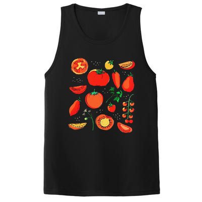 Funny Tomato Pun Hand Draw Tomatoes Watercolor Summer Foodie PosiCharge Competitor Tank