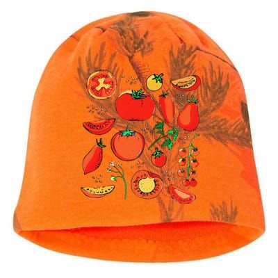 Funny Tomato Pun Hand Draw Tomatoes Watercolor Summer Foodie Kati - Camo Knit Beanie