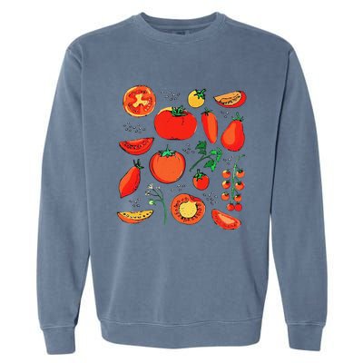 Funny Tomato Pun Hand Draw Tomatoes Watercolor Summer Foodie Garment-Dyed Sweatshirt