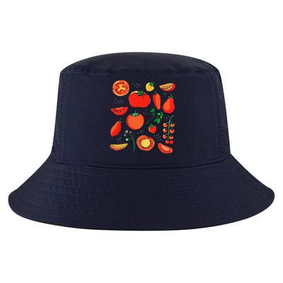 Funny Tomato Pun Hand Draw Tomatoes Watercolor Summer Foodie Cool Comfort Performance Bucket Hat