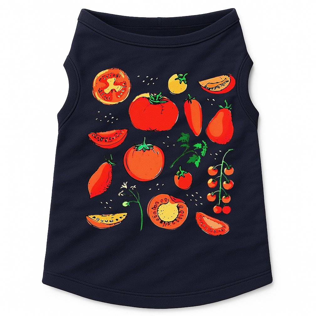 Funny Tomato Pun Hand Draw Tomatoes Watercolor Summer Foodie Doggie Tank