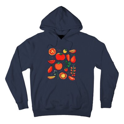 Funny Tomato Pun Hand Draw Tomatoes Watercolor Summer Foodie Hoodie