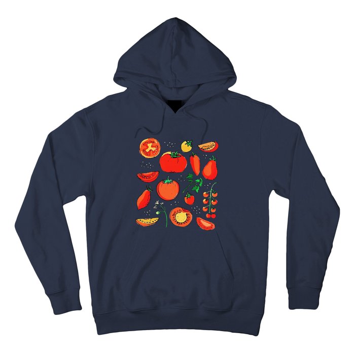 Funny Tomato Pun Hand Draw Tomatoes Watercolor Summer Foodie Hoodie