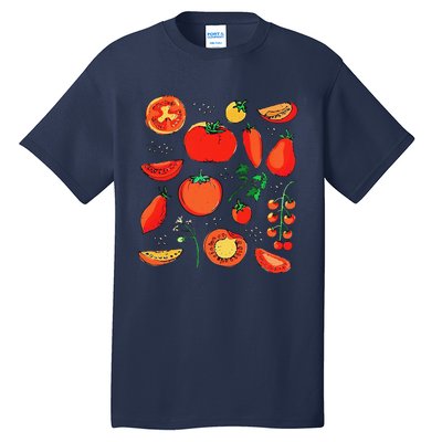 Funny Tomato Pun Hand Draw Tomatoes Watercolor Summer Foodie Tall T-Shirt