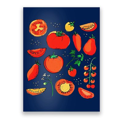 Funny Tomato Pun Hand Draw Tomatoes Watercolor Summer Foodie Poster