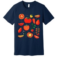 Funny Tomato Pun Hand Draw Tomatoes Watercolor Summer Foodie Premium T-Shirt