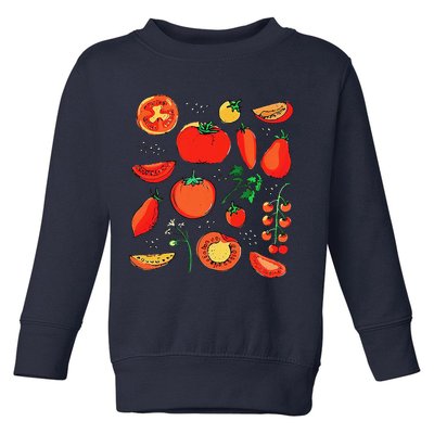 Funny Tomato Pun Hand Draw Tomatoes Watercolor Summer Foodie Toddler Sweatshirt