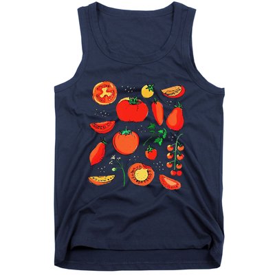 Funny Tomato Pun Hand Draw Tomatoes Watercolor Summer Foodie Tank Top