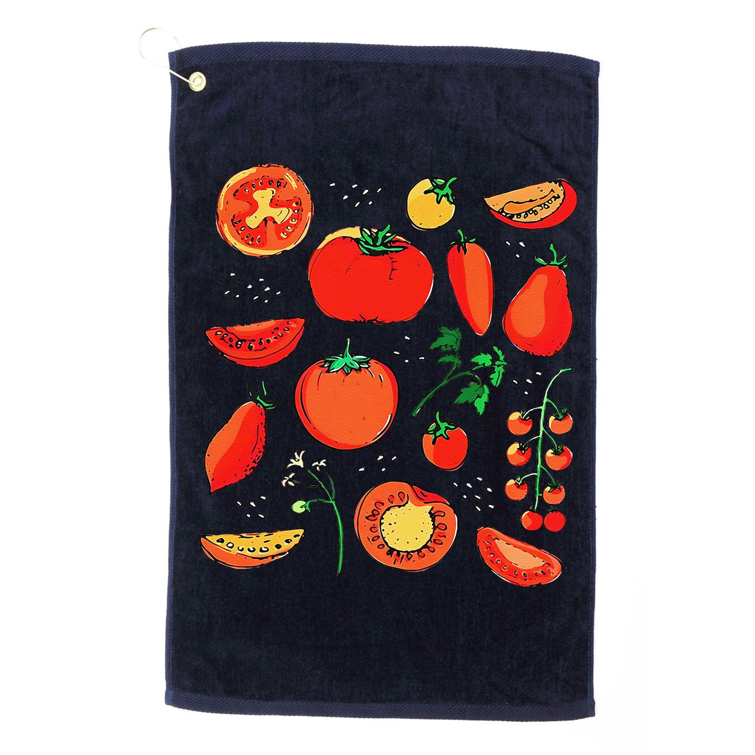 Funny Tomato Pun Hand Draw Tomatoes Watercolor Summer Foodie Golf Towel