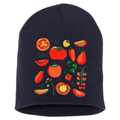 Funny Tomato Pun Hand Draw Tomatoes Watercolor Summer Foodie Short Acrylic Beanie