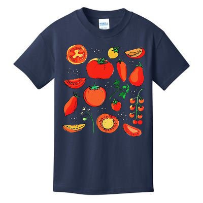 Funny Tomato Pun Hand Draw Tomatoes Watercolor Summer Foodie Kids T-Shirt