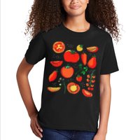 Funny Tomato Pun Hand Draw Tomatoes Watercolor Summer Foodie Kids T-Shirt