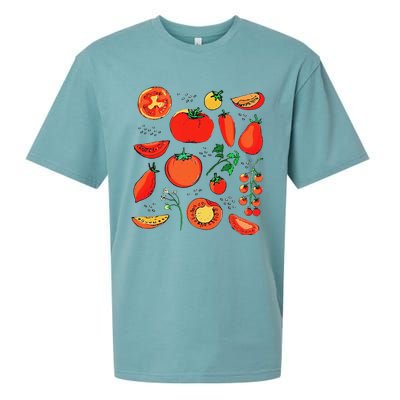 Funny Tomato Pun Hand Draw Tomatoes Watercolor Summer Foodie Sueded Cloud Jersey T-Shirt