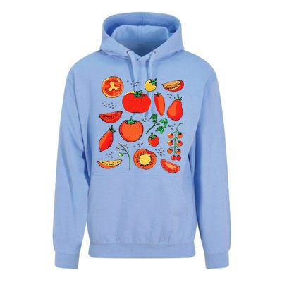 Funny Tomato Pun Hand Draw Tomatoes Watercolor Summer Foodie Unisex Surf Hoodie