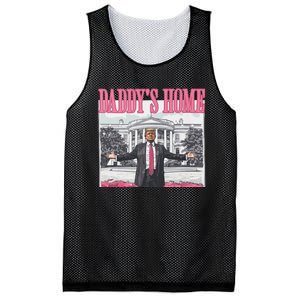 Funny Trump Pink Daddys Home  Trump 2024 Mesh Reversible Basketball Jersey Tank