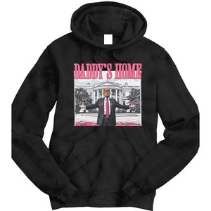 Funny Trump Pink Daddys Home  Trump 2024 Tie Dye Hoodie