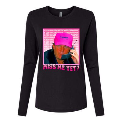 Funny Trump Pink Miss Me Yet Trump 2024 President 2024 Womens Cotton Relaxed Long Sleeve T-Shirt