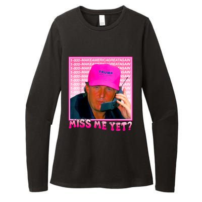 Funny Trump Pink Miss Me Yet Trump 2024 President 2024 Womens CVC Long Sleeve Shirt